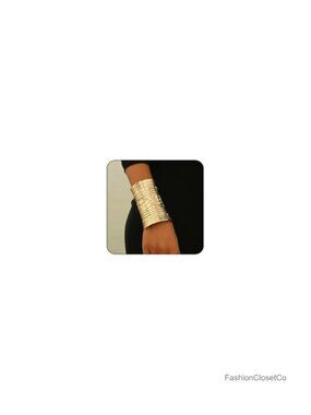 Wide Gold Cuff Bangle Bracelet Bohemian Statement Open Cuff Bracelet for Women